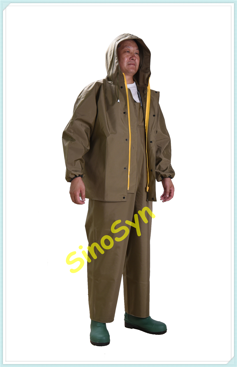 FQN55 Brown Nylon Multifunctional Chemical Protective Wearproof Durable Split Suit